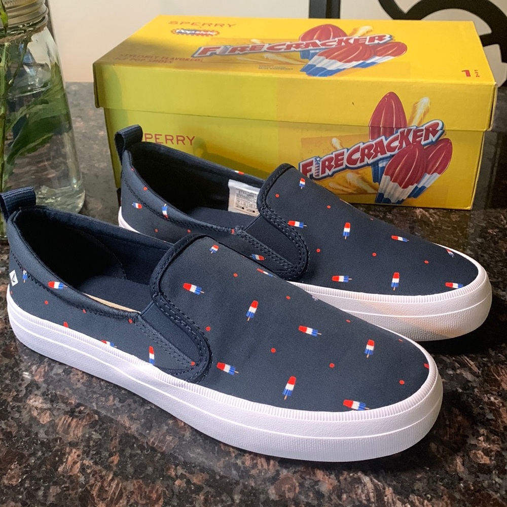 SPERRY x Popsicle Firecracker Ice Cream Slip On Sneaker Shoes